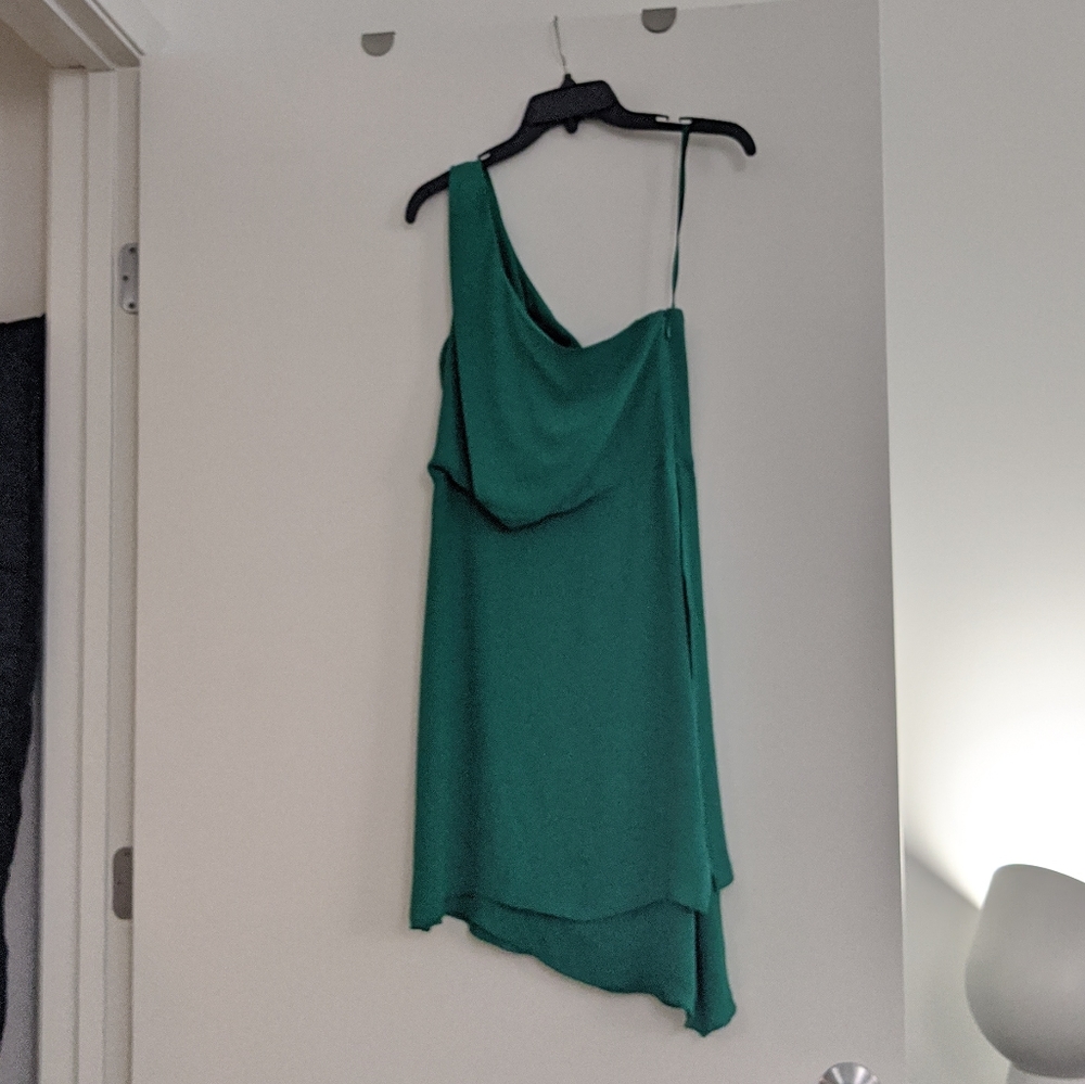Green Asymmetrical Flowy BCBG Dress